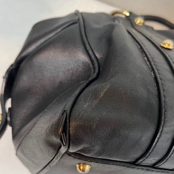 Authentic Gucci Black Leather GG Ring Shoulder Bag Vintage Y2K **AS IS** - Picture 4 of 16